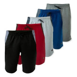 Kit Com 5 Bermudas Shorts Moletom Masculinos Super Top 